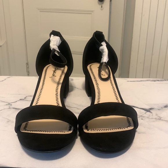 Qupid Black Suede Heels - Picture 2 of 4